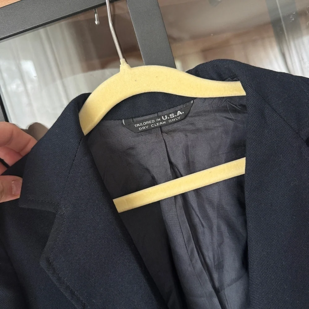 Vintage Christian Dior blazer suit jacket boys navy formal blacktie gold buttons